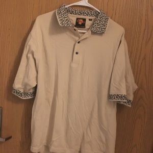 SAFARI womens tan brown leopard shirt medium